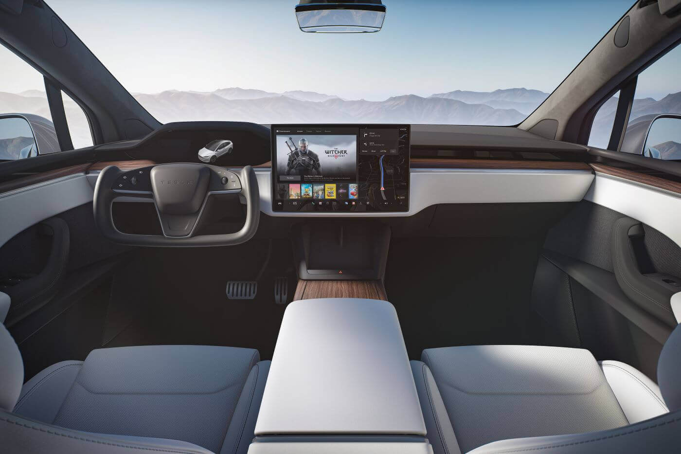 Longest range Tesla Model X steering wheel