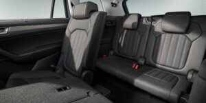 The rear seats of a Skoda Kodiaq