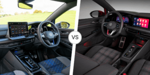 Volkswagen Golf 8 and Golf GTI Mk8: A visual comparison of interior features