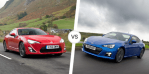 Comparing the iconic Toyota 86 and Subaru BRZ, showcasing their similar design and performance capabilities.